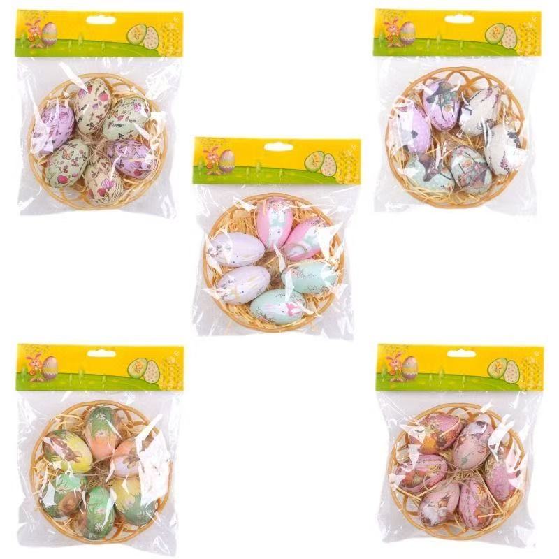 🎃Hot selling creative Easter egg hanging decoration woven basket Easter egg decoration scene layout