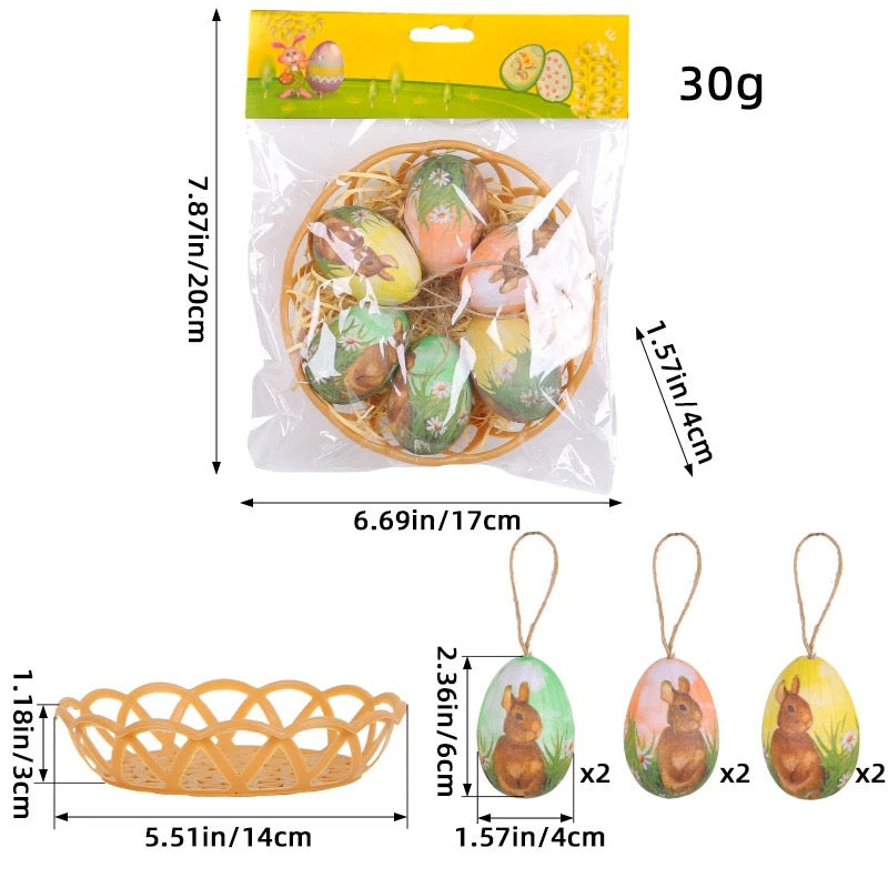 🎃Hot selling creative Easter egg hanging decoration woven basket Easter egg decoration scene layout