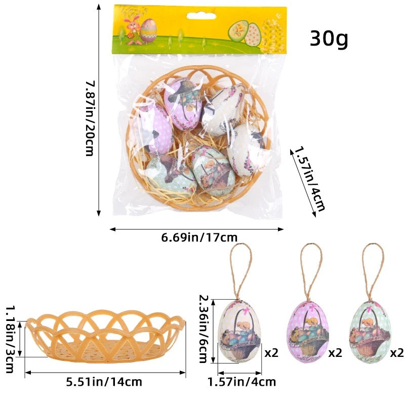 🎃Hot selling creative Easter egg hanging decoration woven basket Easter egg decoration scene layout