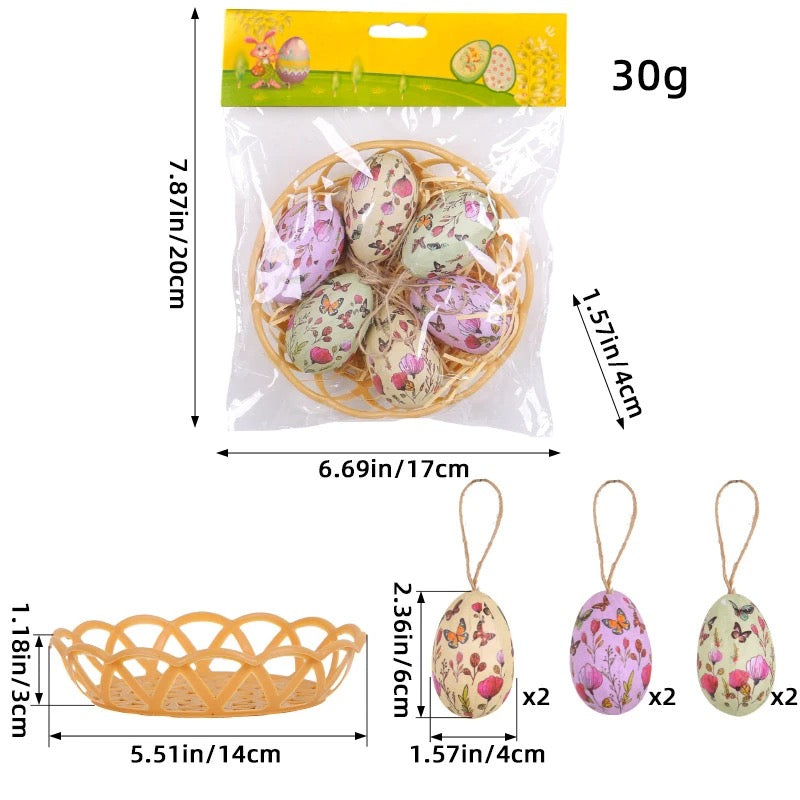 🎃Hot selling creative Easter egg hanging decoration woven basket Easter egg decoration scene layout