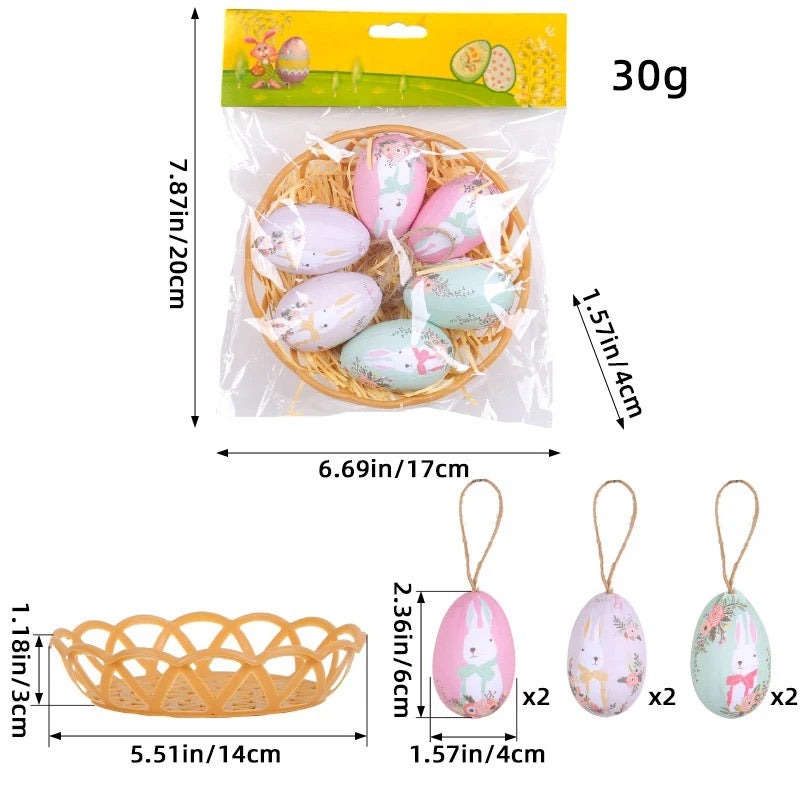 🎃Hot selling creative Easter egg hanging decoration woven basket Easter egg decoration scene layout